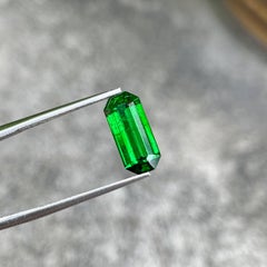 2.96 Carats Green Tsavorite Garnet Emerald Cut Natural Gemstone From Kenya