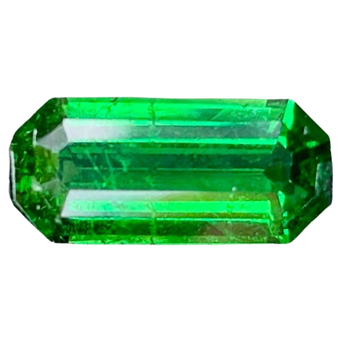 2.96 Carats Green Tsavorite Garnet Emerald Cut Natural Gemstone From Kenya