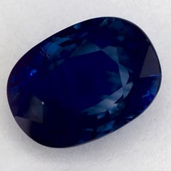 2.96 Ct Blue Sapphire Oval Certified Loose Gemstone