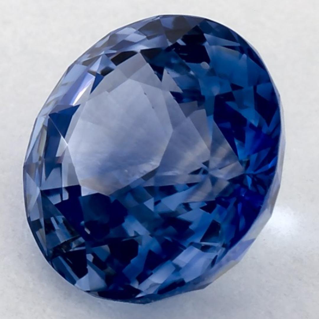 Donna 2.96 carati di zaffiro blu rotondo sfuso in vendita
