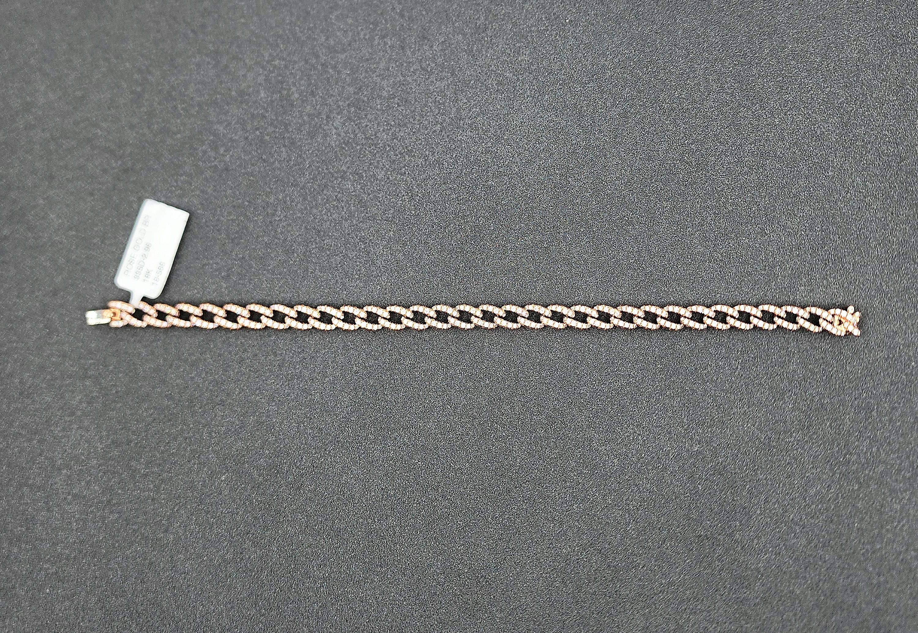 Bracelet de diamants à maillons cubains de 2,96 ct Unisexe en vente