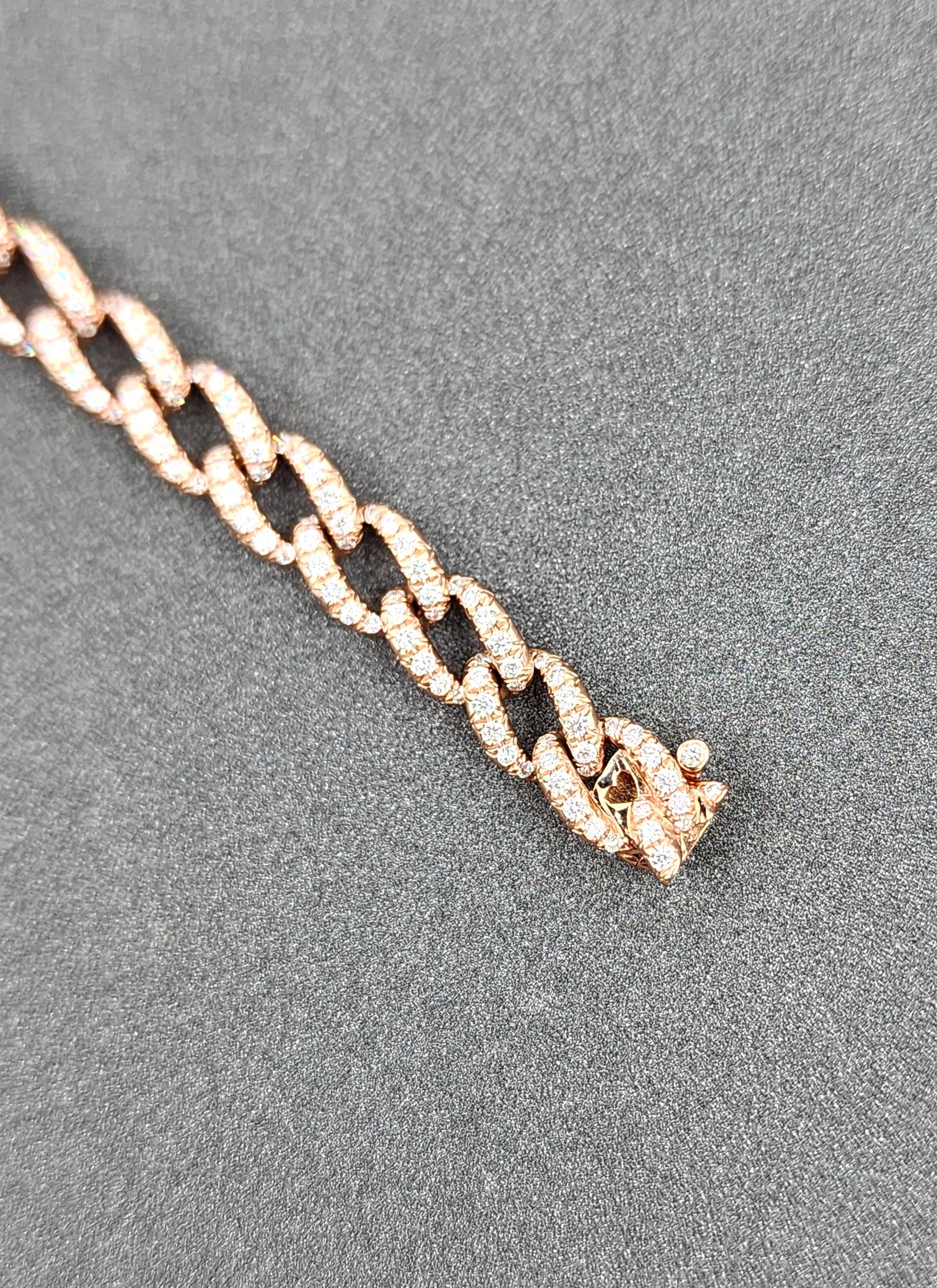 Bracelet de diamants à maillons cubains de 2,96 ct en vente 3