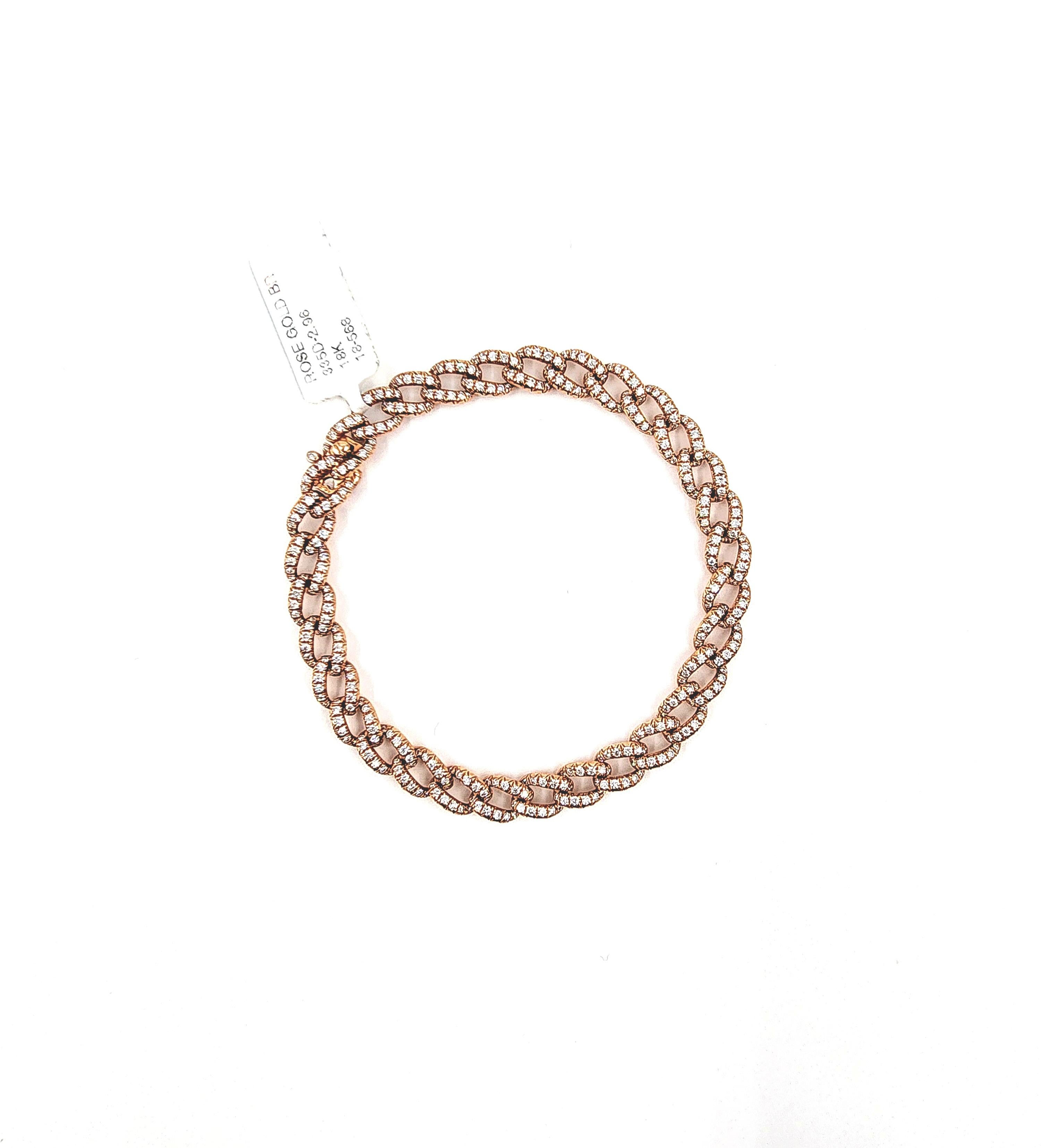 Bracelet de diamants à maillons cubains de 2,96 ct en vente 4
