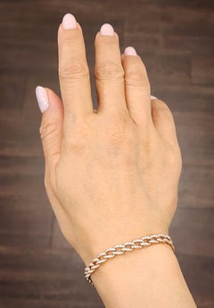 Bracelet de diamants à maillons cubains de 2,96 ct