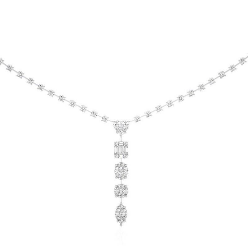 Total Carat Weight:
This magnificent pendant necklace from the ETON Collection features a total carat weight of 2.96 carats, showcasing the brilliance of high-quality diamonds in an elongated and elegant design.

Diamonds:
The pendant is adorned