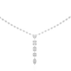 2.96 CTW diamonds 18K White gold ETON Collection long Pendant Necklace
