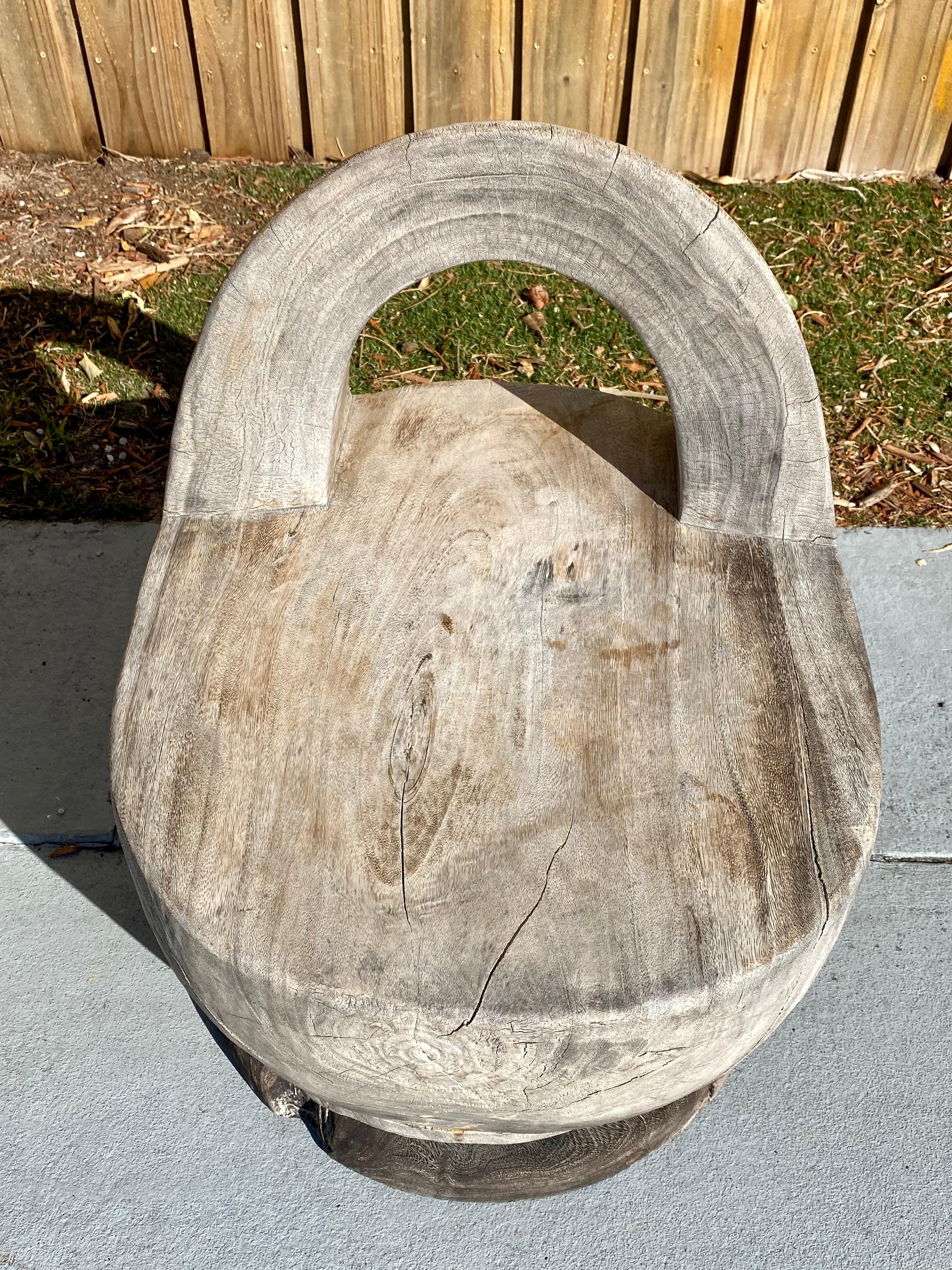 Bois 1950s Organic Wood Sculptural Cerused Oak Barrel Curved Swivel Chairs, Set of 2 en vente