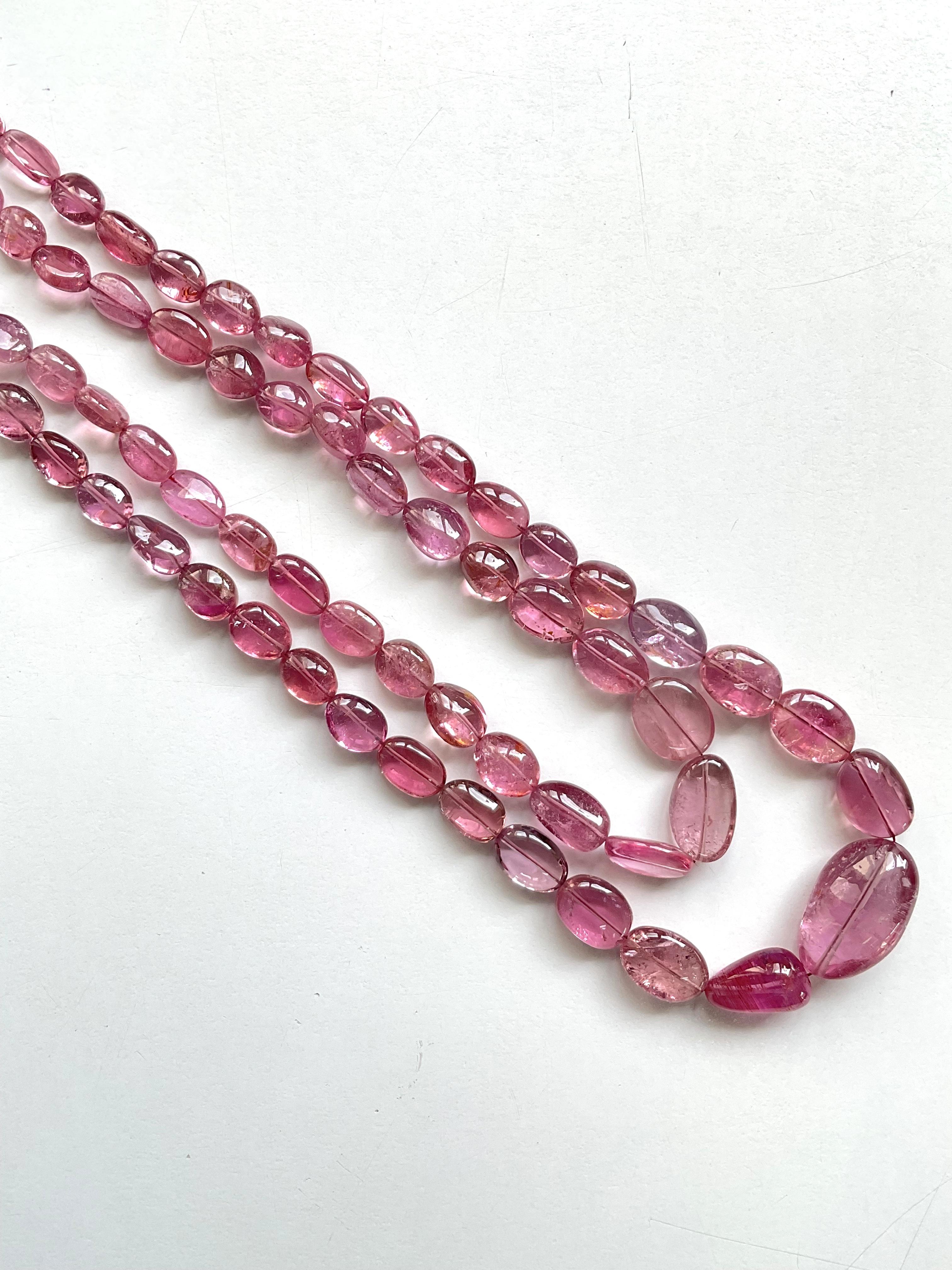 Pink Tourmaline Plain Beads For Top Fine Jewelry Natural Gem
Gemstone - Tourmaline
Weight -  296.70 Carats
Strand - 2
Size - 4x6 To 14x22 MM
Shape - Tumble

