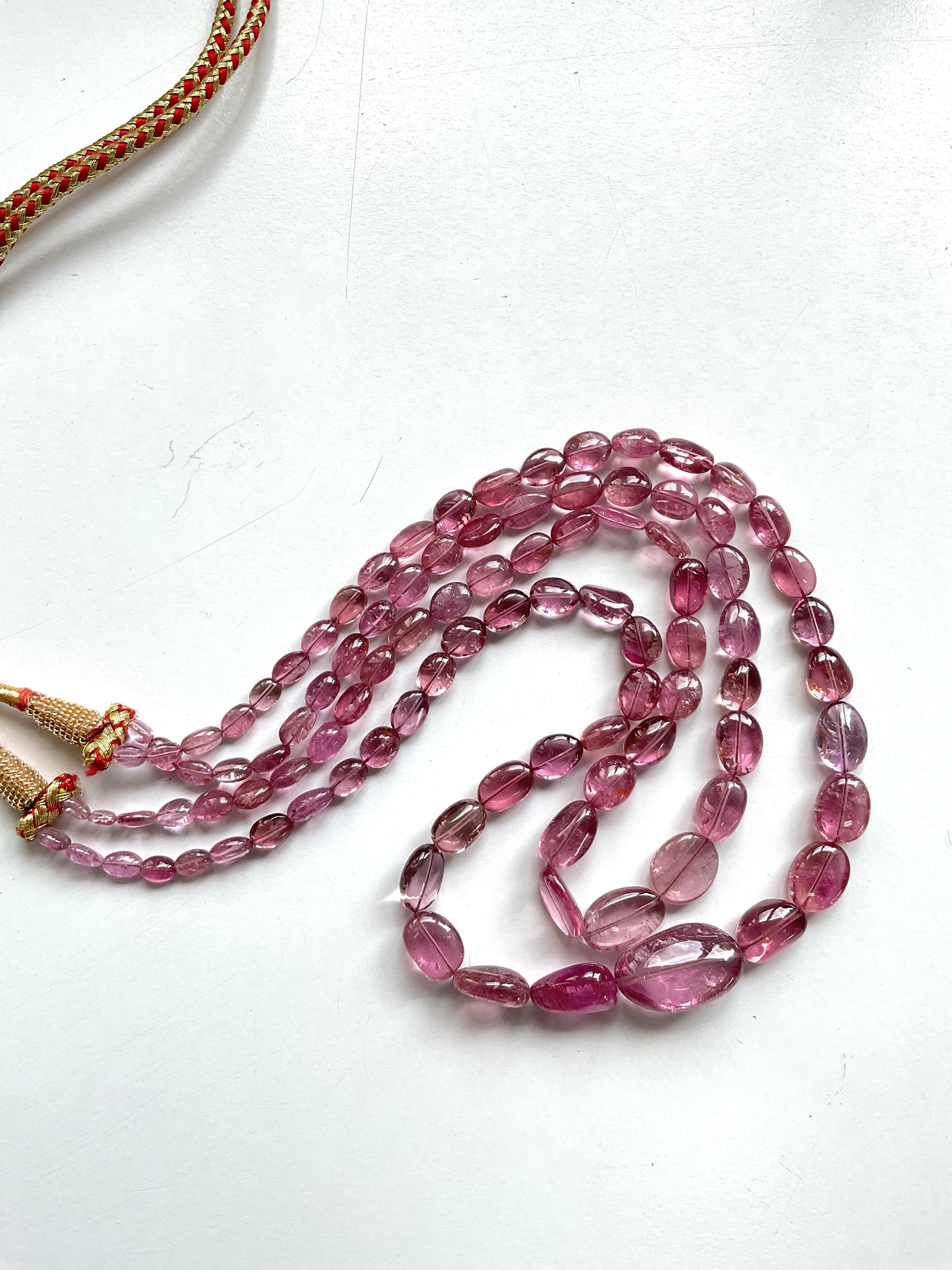 pink tourmaline beaded necklace