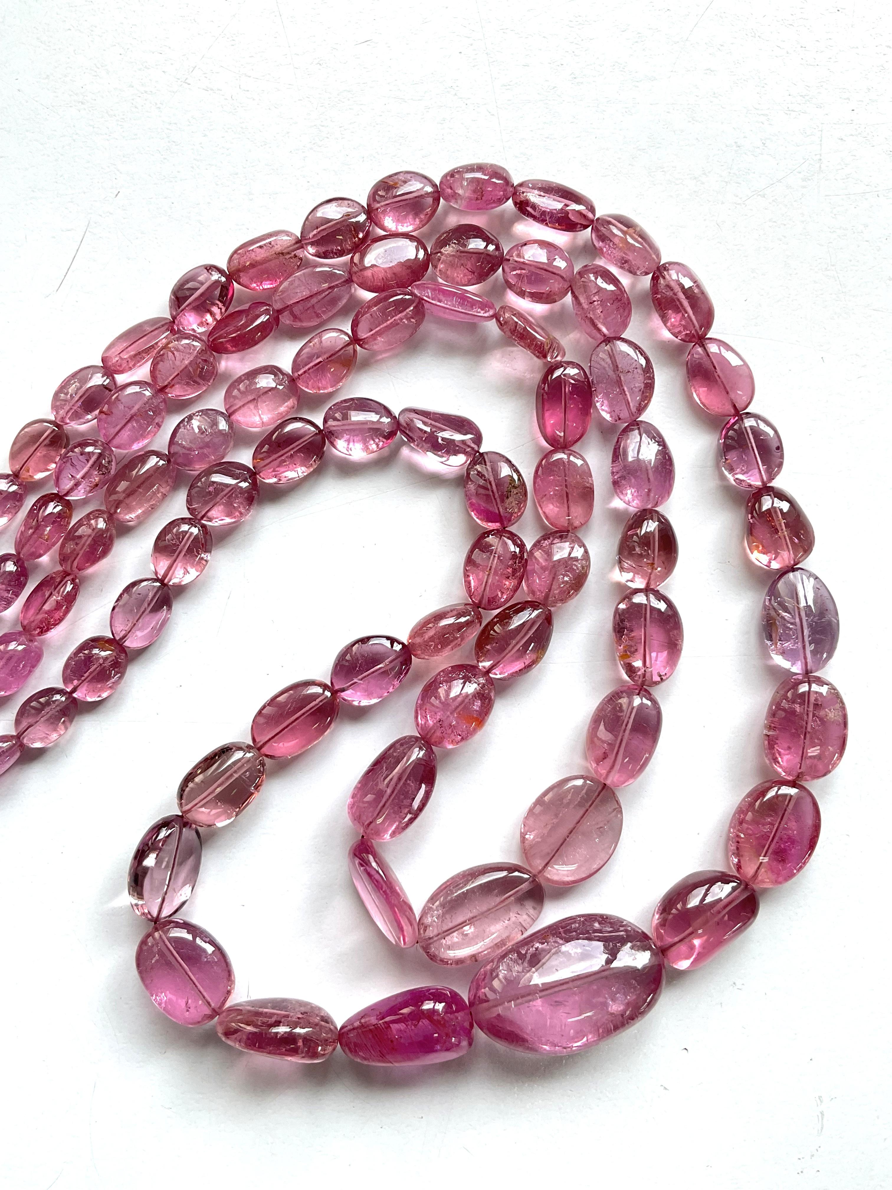 pink tourmaline bead necklace