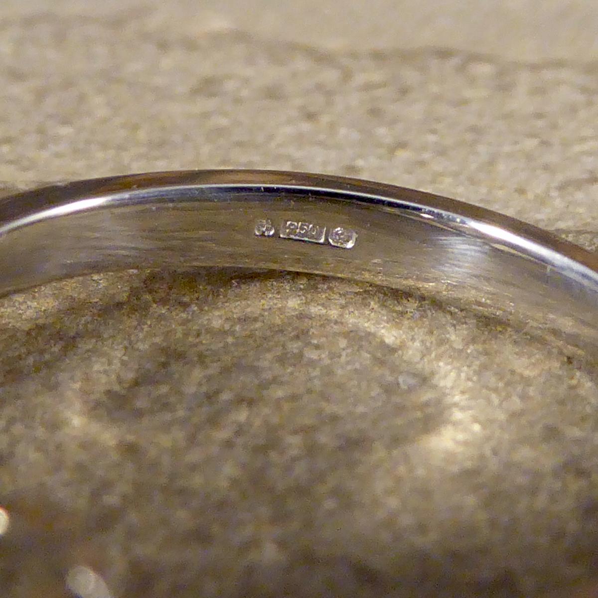 Art Deco 2.96 Carat Old European Cut Diamond Three-Stone Ring Set in Platinum