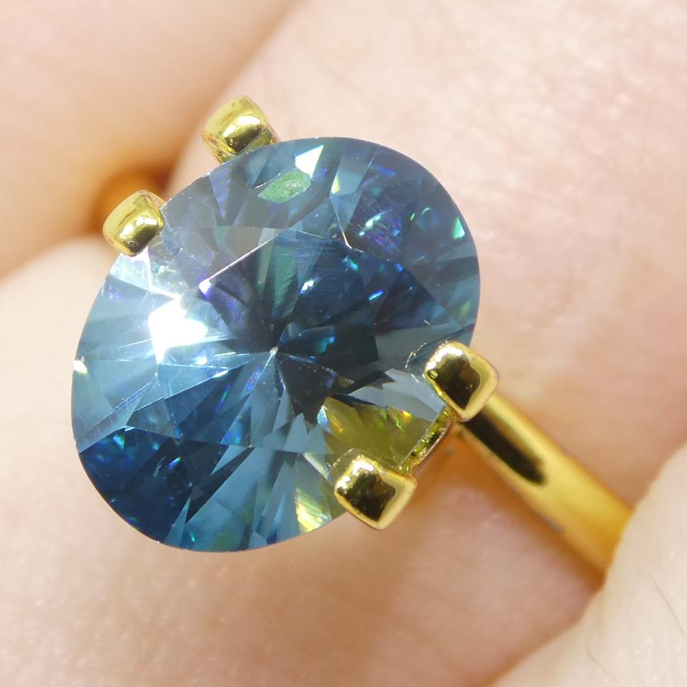 2.96ct Natural Earth Mined Oval Master Brilliant Cut Blue Zircon from Cambodia In New Condition For Sale In Toronto, Ontario