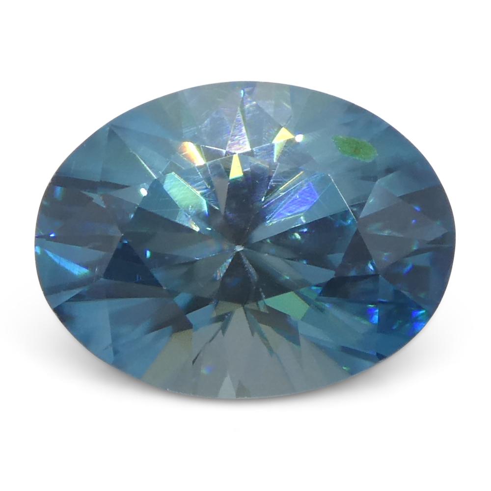 2.96ct Natural Earth Mined Oval Master Brilliant Cut Blue Zircon from Cambodia For Sale 1