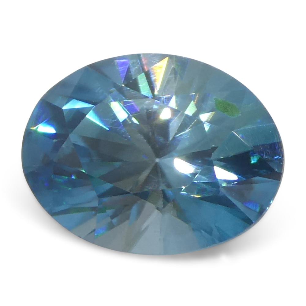 2.96ct Natural Earth Mined Oval Master Brilliant Cut Blue Zircon from Cambodia For Sale 3