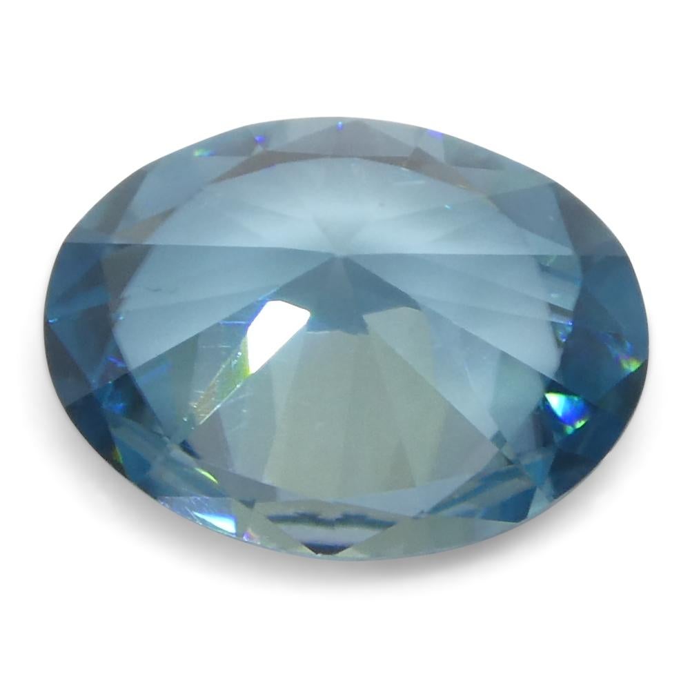 2.96ct Natural Earth Mined Oval Master Brilliant Cut Blue Zircon from Cambodia For Sale 5