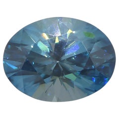2.96ct Natural Earth Mined Oval Master Brilliant Cut Blue Zircon from Cambodia