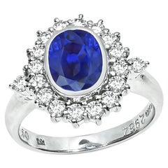 2,96ct Saphir 0,60ct Diamant Ring