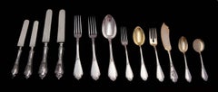 296pc. Antique French 950 Sterling Silver and Vermeil Flatware Set for 24