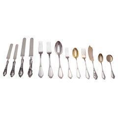 296pc. Antique French 950 Sterling Silver and Vermeil Flatware Set for 24