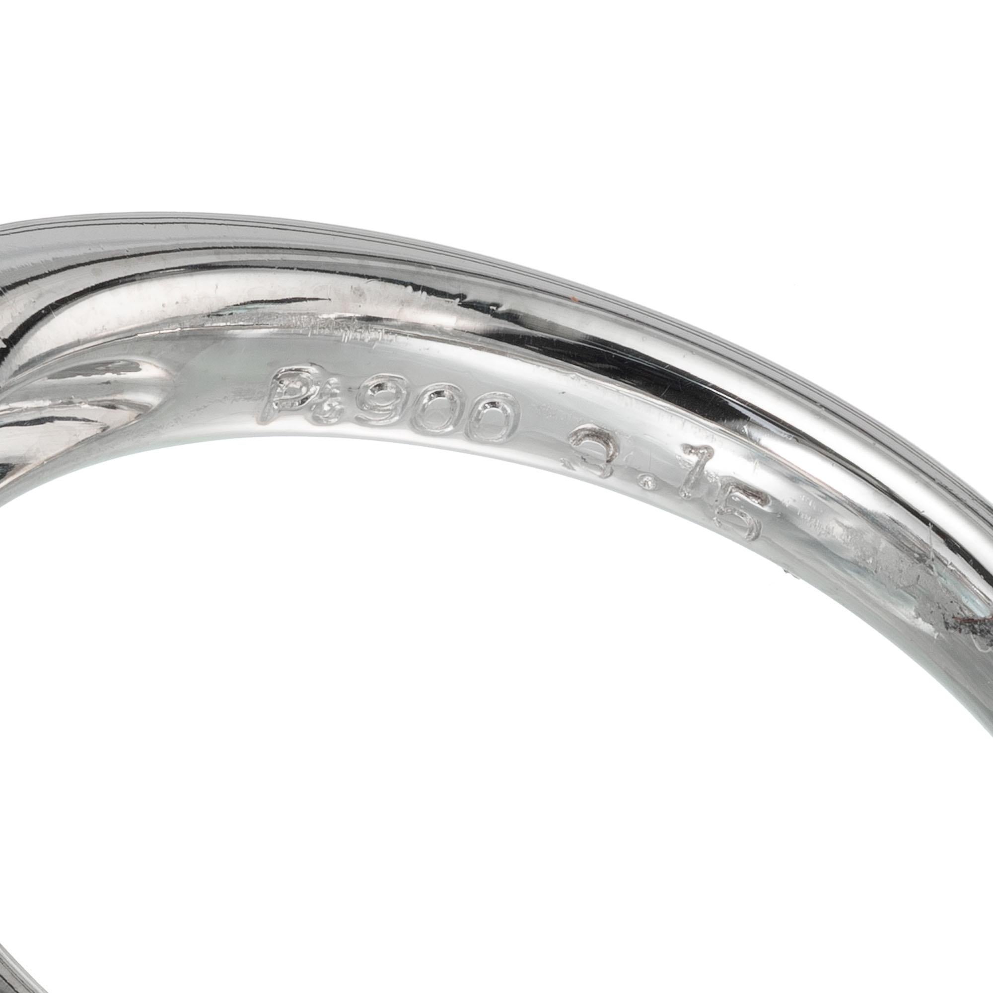 2.97 Carat Aquamarine Diamond Platinum Ring For Sale 1
