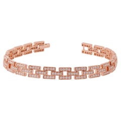 2.97 Carat Diamond Tennis Chain Bracelet in 18k Rose Gold
