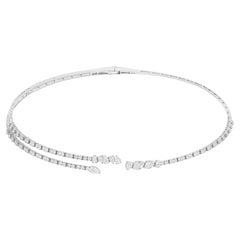 2.97 Carat SI/H Pear Round Diamond Choker Necklace 18 Karat White Gold Jewelry