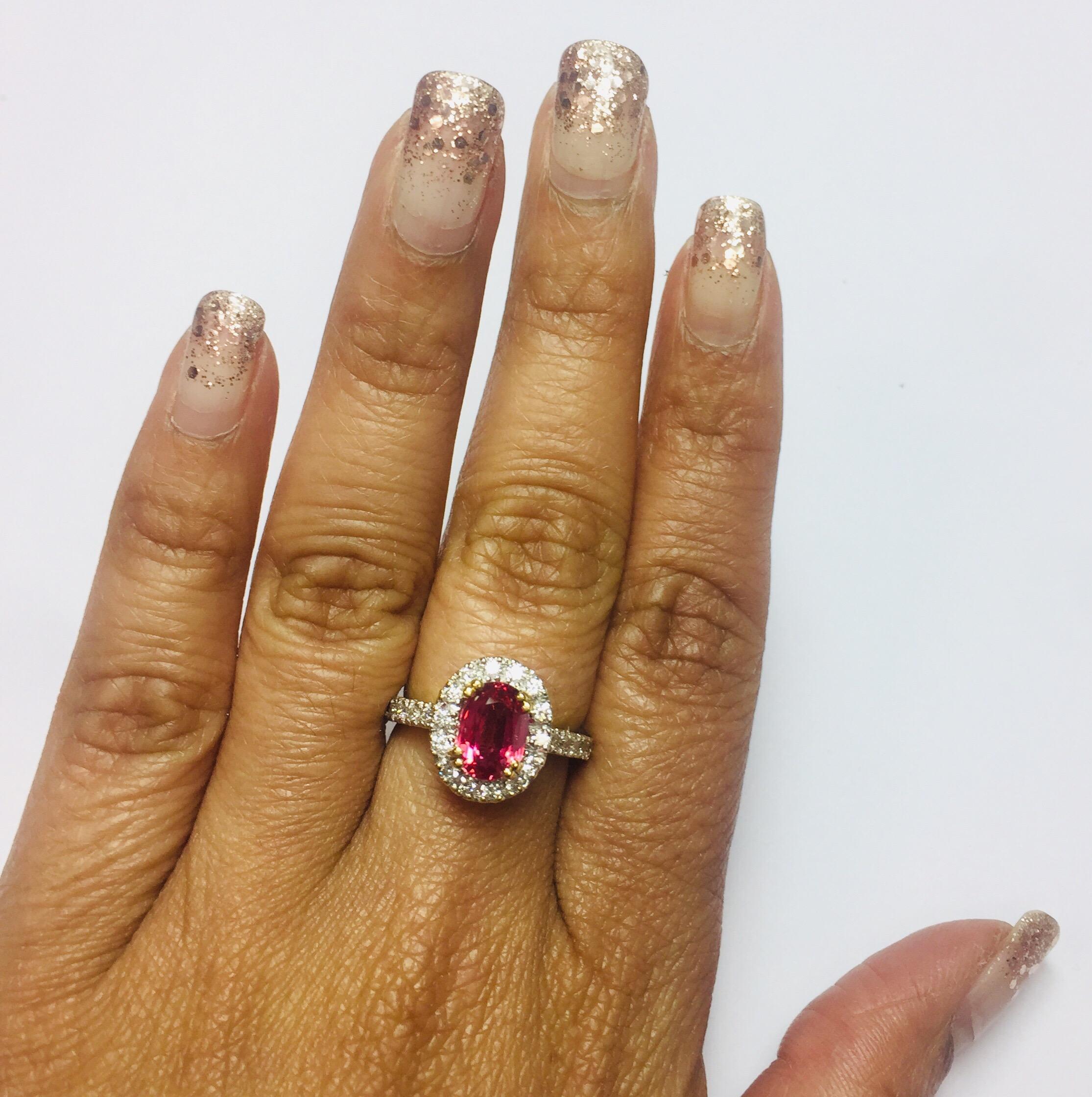 2.97 Carat Spinel Diamond Ring In New Condition In Los Angeles, CA