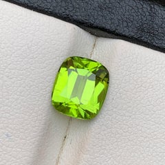 2.97 Carat Vivid Green Natural Peridot Cushion Cut Loose Gemstone from Pakistan
