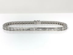 2.97 Carat White Baguette Diamond Bracelet in 18 Karat White Gold