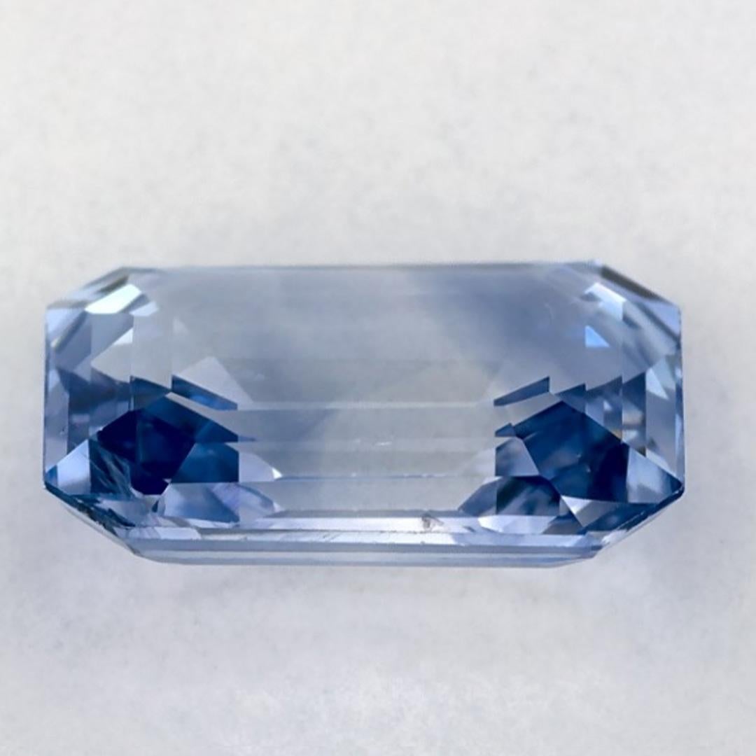 Women's or Men's 2.97 Ct Blue Sapphire Octagon Cut Loose Gemstone For Sale