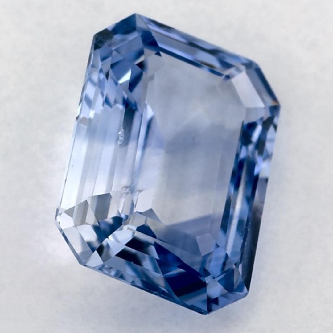 Pierre précieuse taille octogonale saphir bleu 2.97 carat Unisexe en vente