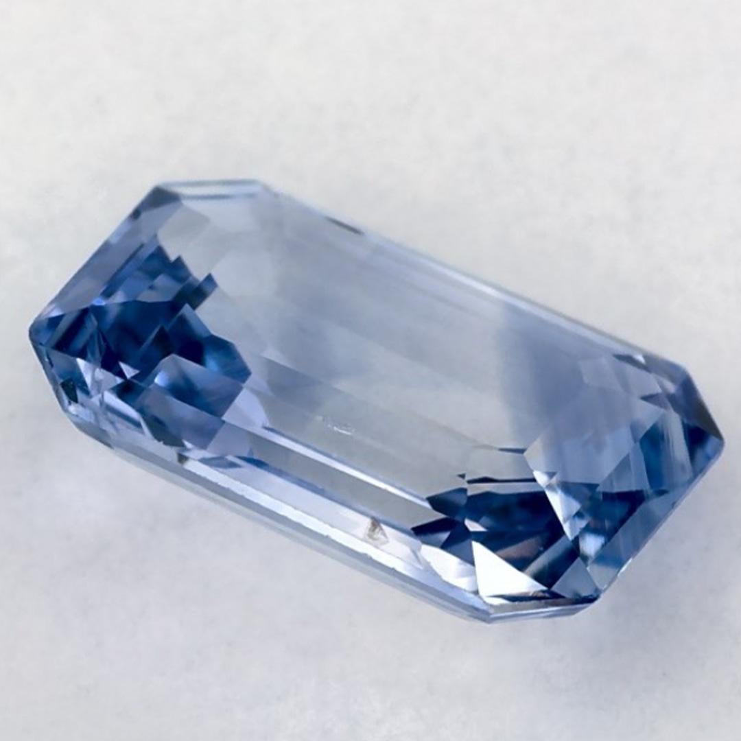 Pierre précieuse taille octogonale saphir bleu 2.97 carat en vente 1