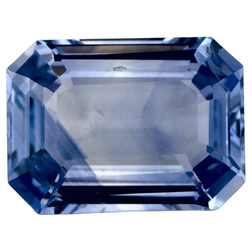 2.97 Ct Blue Sapphire Octagon Cut Loose Gemstone For Sale