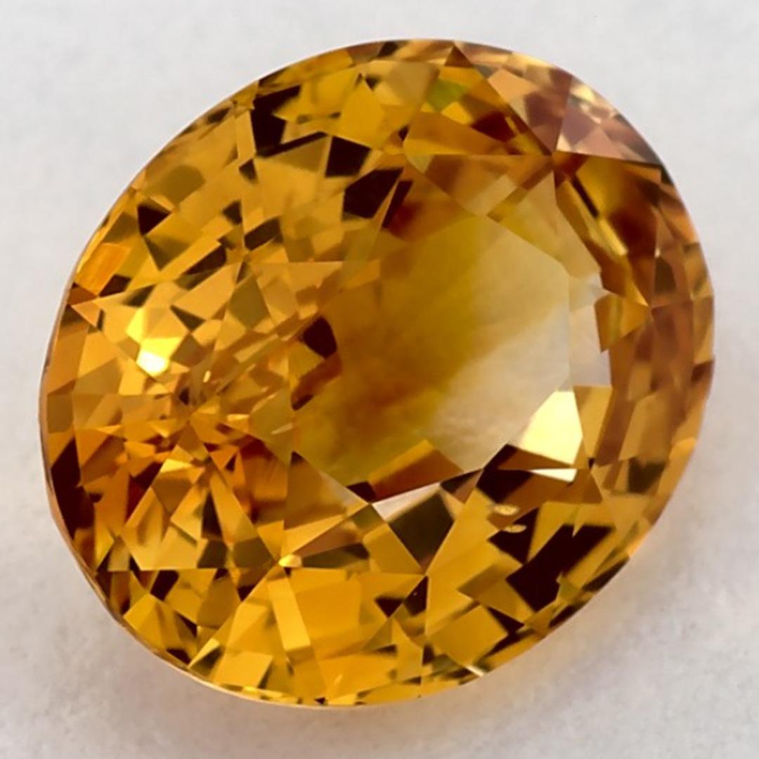 Taglio ovale 2.97 carati di zaffiro giallo ovale sfuso in vendita