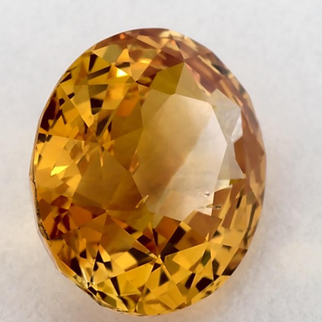 2.97 carati di zaffiro giallo ovale sfuso in vendita 2