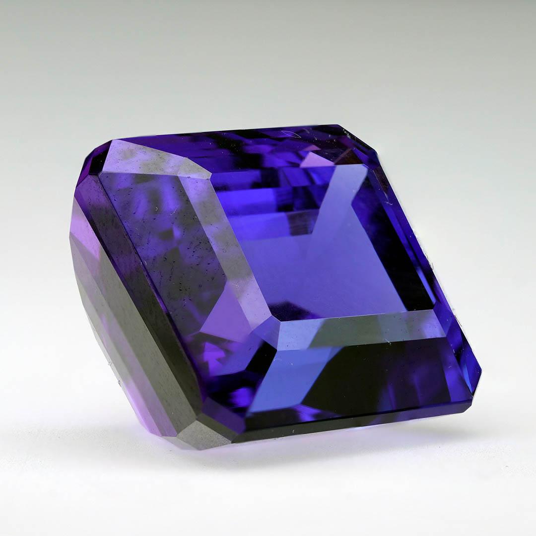 This breathtaking 20.70 ct. Tanzanite displays the rich, saturated violet-blue tones that define the finest specimens of this rare and highly sought-after gemstone. Found exclusively in the foothills of Mount Kilimanjaro – a dormant volcano in