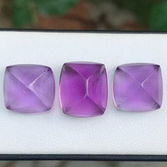 29.70 Carat Natural Loose Sugarloaf Amethyst Cabochons For Jewellery