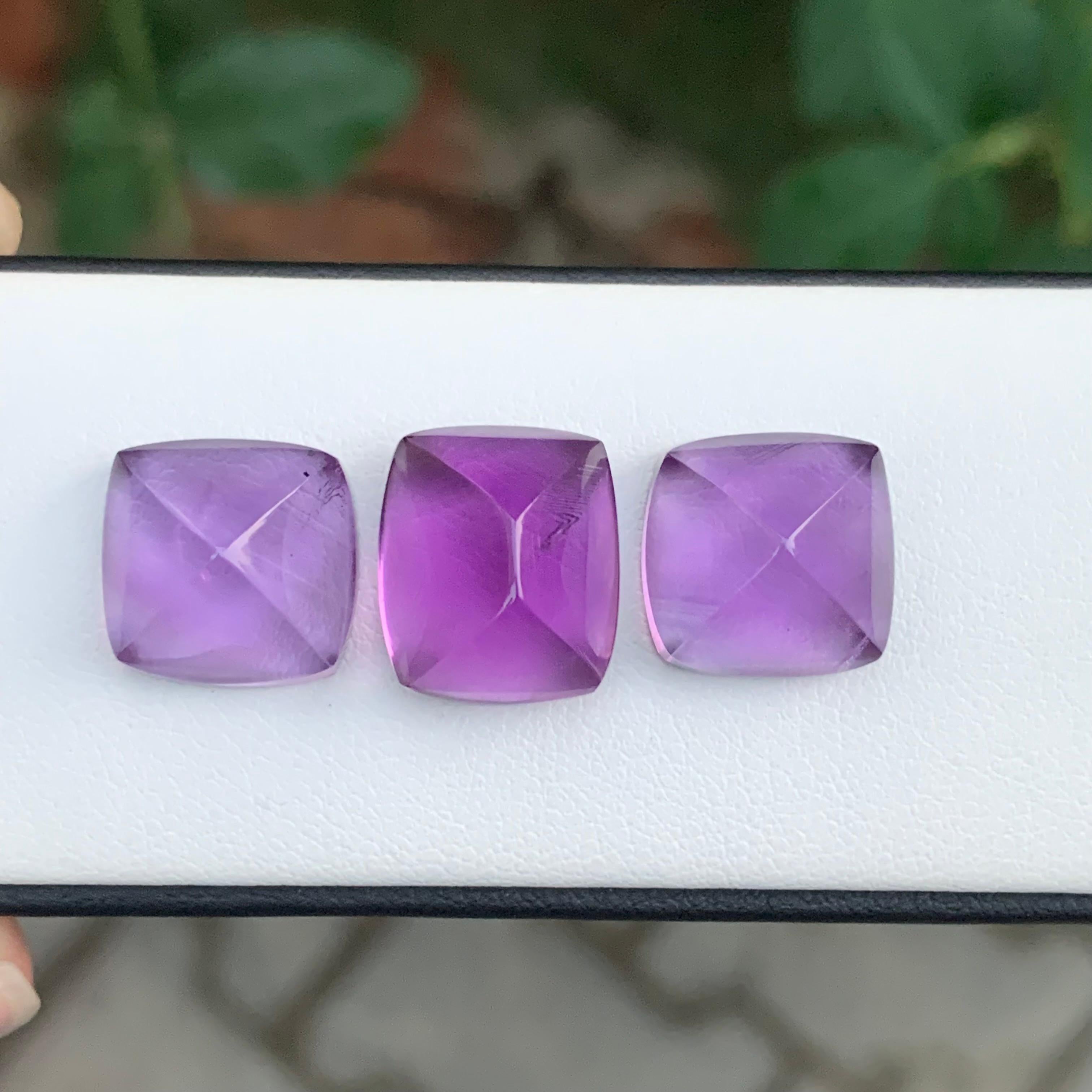 Arts and Crafts 29.70 Carat Natural Loose Sugarloaf Amethyst Cabochons For Jewellery For Sale