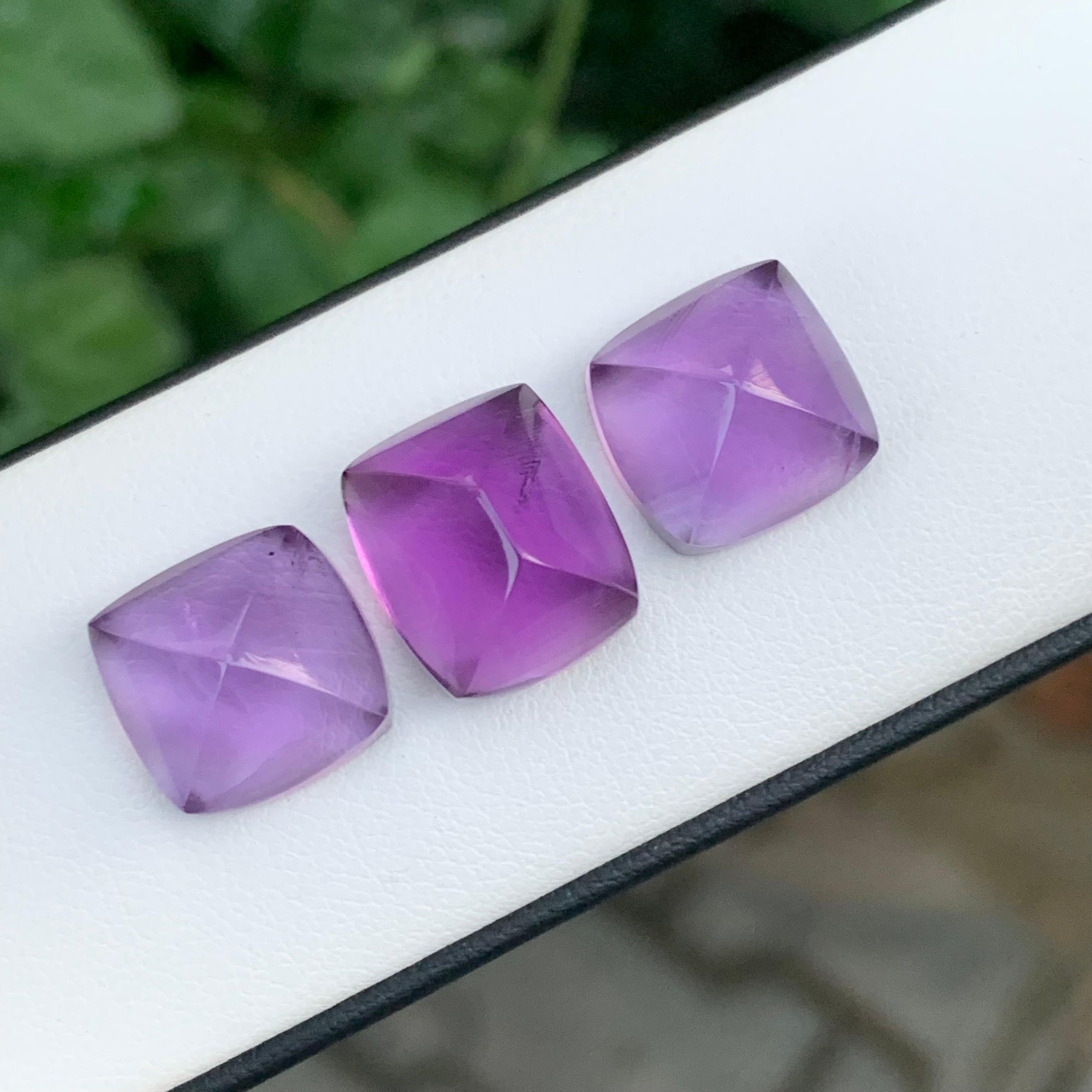 Women's or Men's 29.70 Carat Natural Loose Sugarloaf Amethyst Cabochons For Jewellery For Sale
