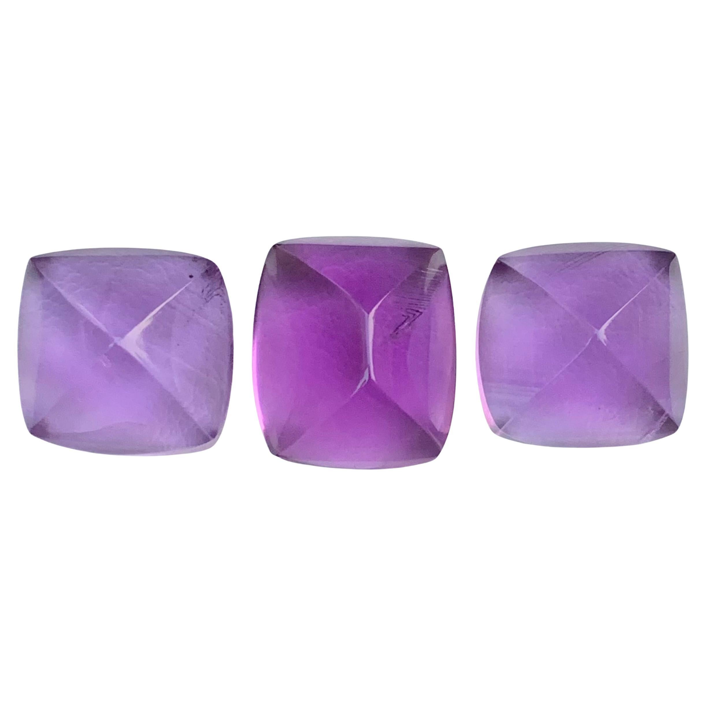29.70 Carat Natural Loose Sugarloaf Amethyst Cabochons For Jewellery For Sale