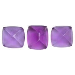 29.70 Carat Natural Loose Sugarloaf Amethyst Cabochons For Jewellery