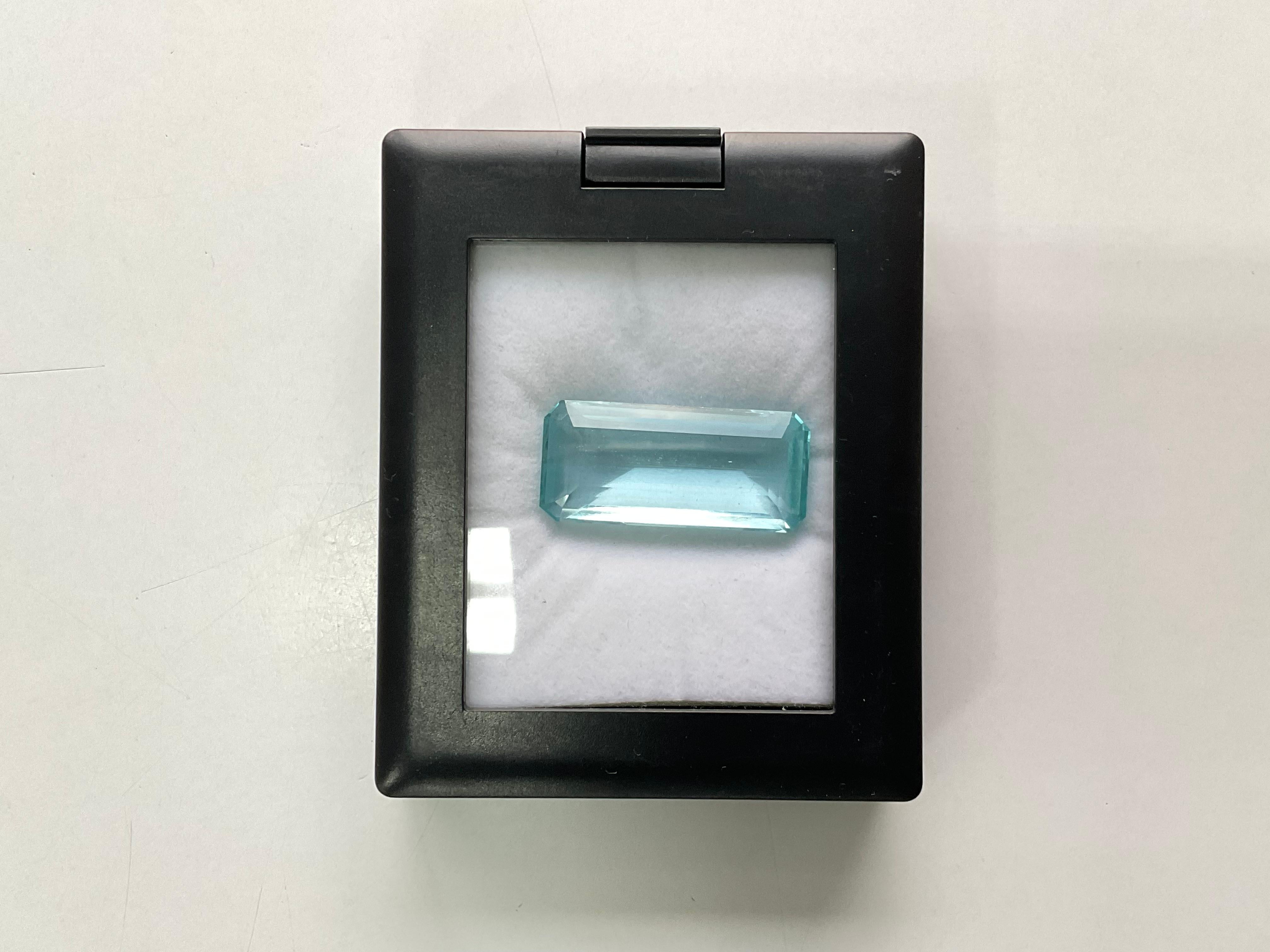 29.73 Carats Aquamarine Top Quality Octagon Cut Stone For Jewelry Natural Gem For Sale 3