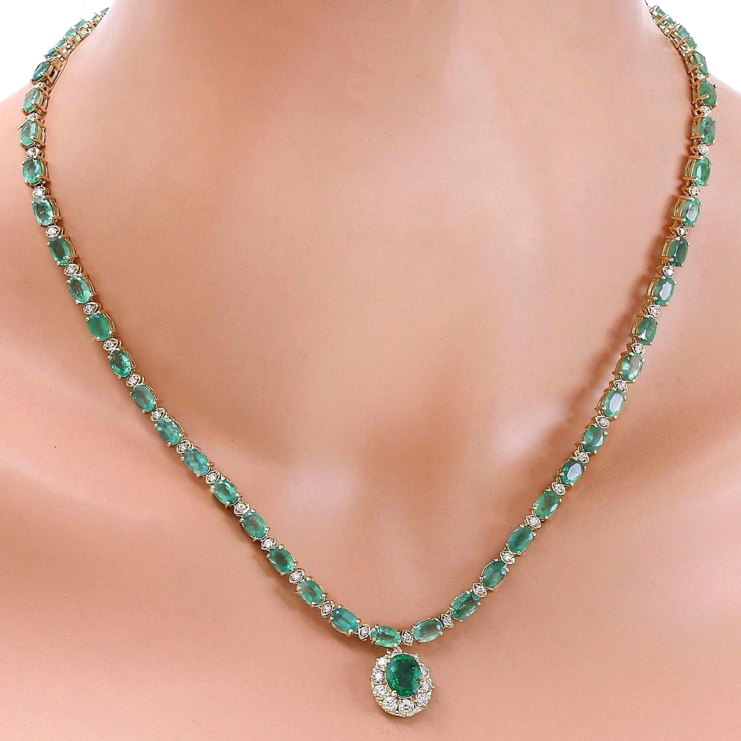 emerald with diamond necklace