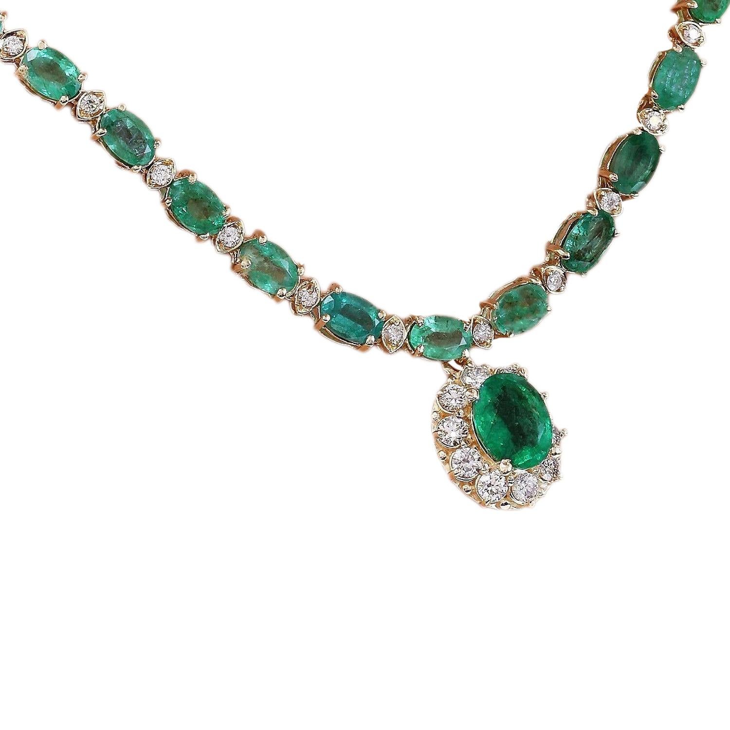 29.75 Carat Natural Emerald 14K Solid Yellow Gold Diamond Necklace
Item Type: Necklace
Item Style: Tennis
Item Length: 17 Inches
Material: 14K Yellow Gold
Mainstone: Emerald
Stone Color: Green
Center Stone Weight: 1.70 Caratn (9.00x7.00 mm)
Other