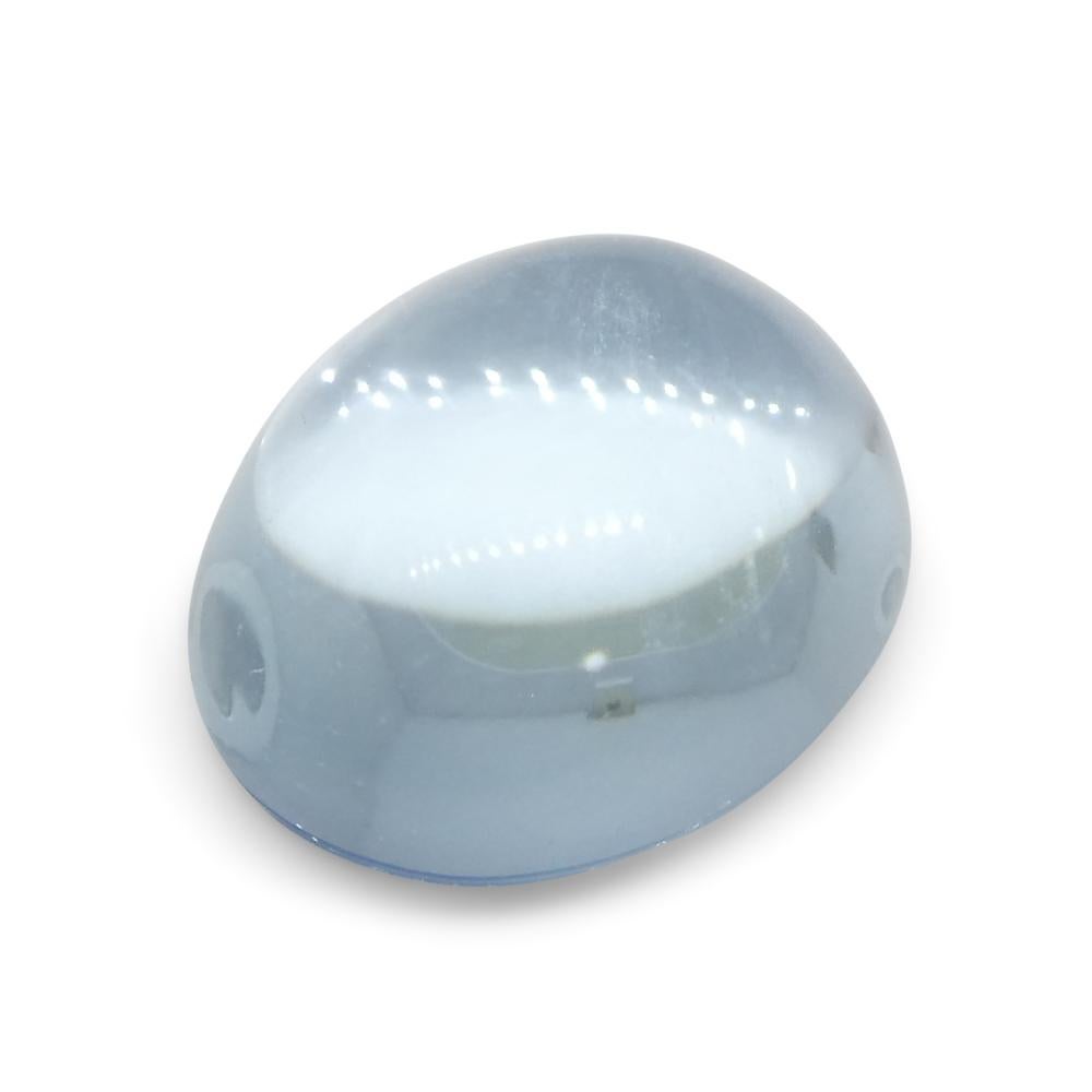 2.97ct Oval Cabochon Blue Aquamarine from Brazil For Sale 4