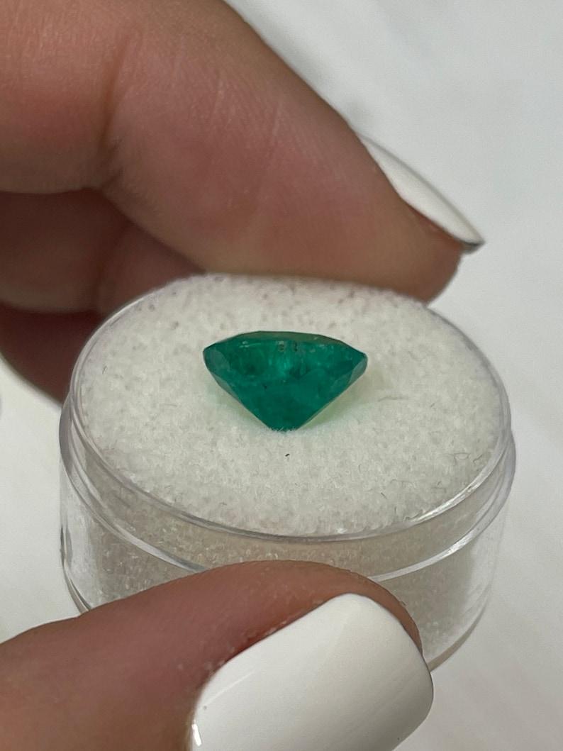 2.98 Carat Intense Dark Green Colombian Emerald Oval Cut - May Birthstone Gem For Sale 2