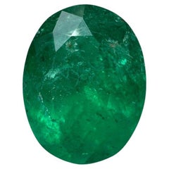 2,98 Quilates Esmeralda Colombiana Verde Oscuro Intenso Talla Oval - Gema Natal de Mayo