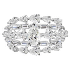 2.98 Carat Natural Diamond Statement Ring in 18K White Gold Openwork Style