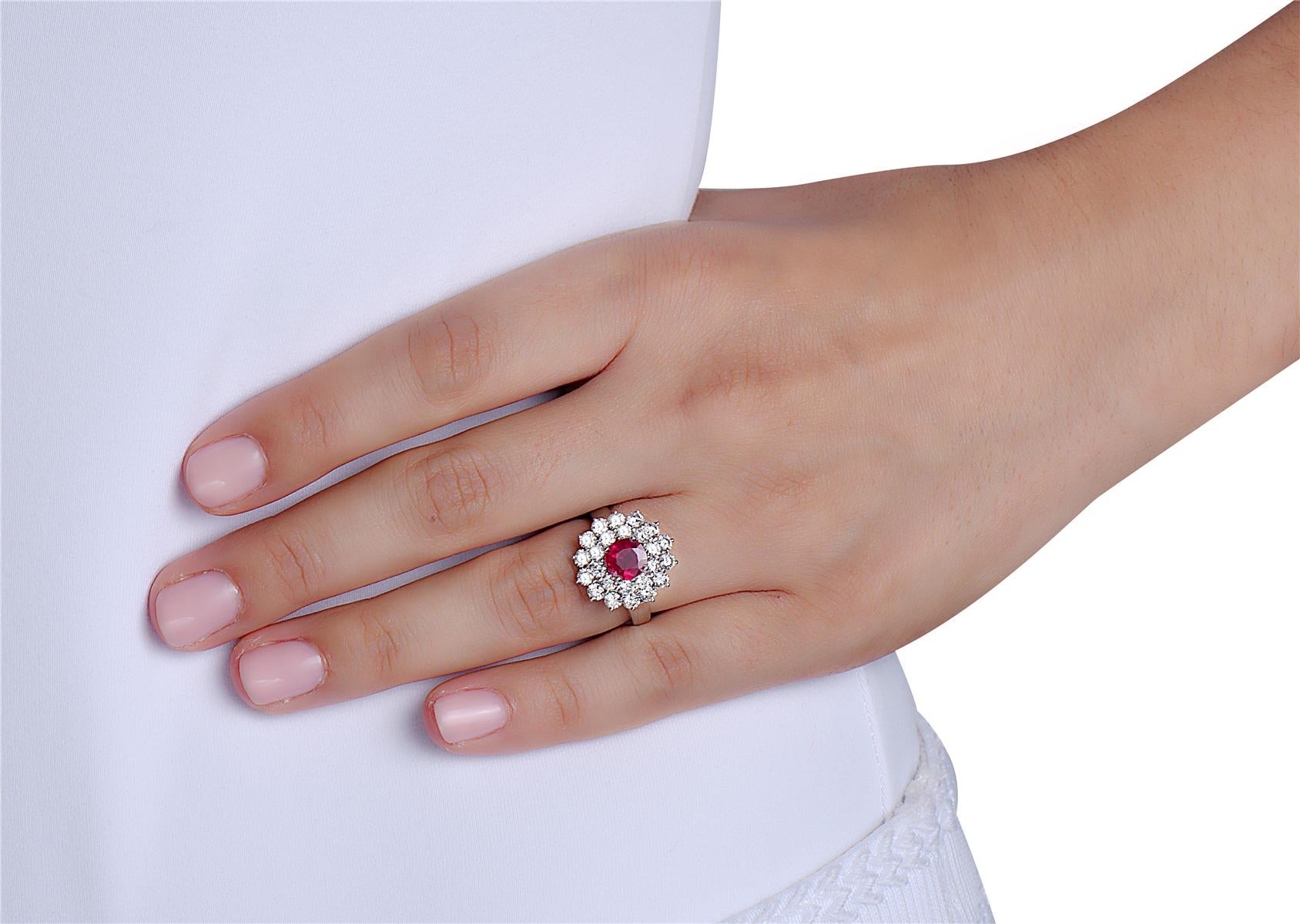 2.98 Carat Ruby and Diamond Cocktail Ring For Sale 1