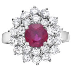 Bague cocktail en rubis et diamants de 2,98 carats